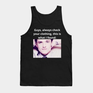 josh hutcherson whistle meme check your clothing photo quote Tank Top